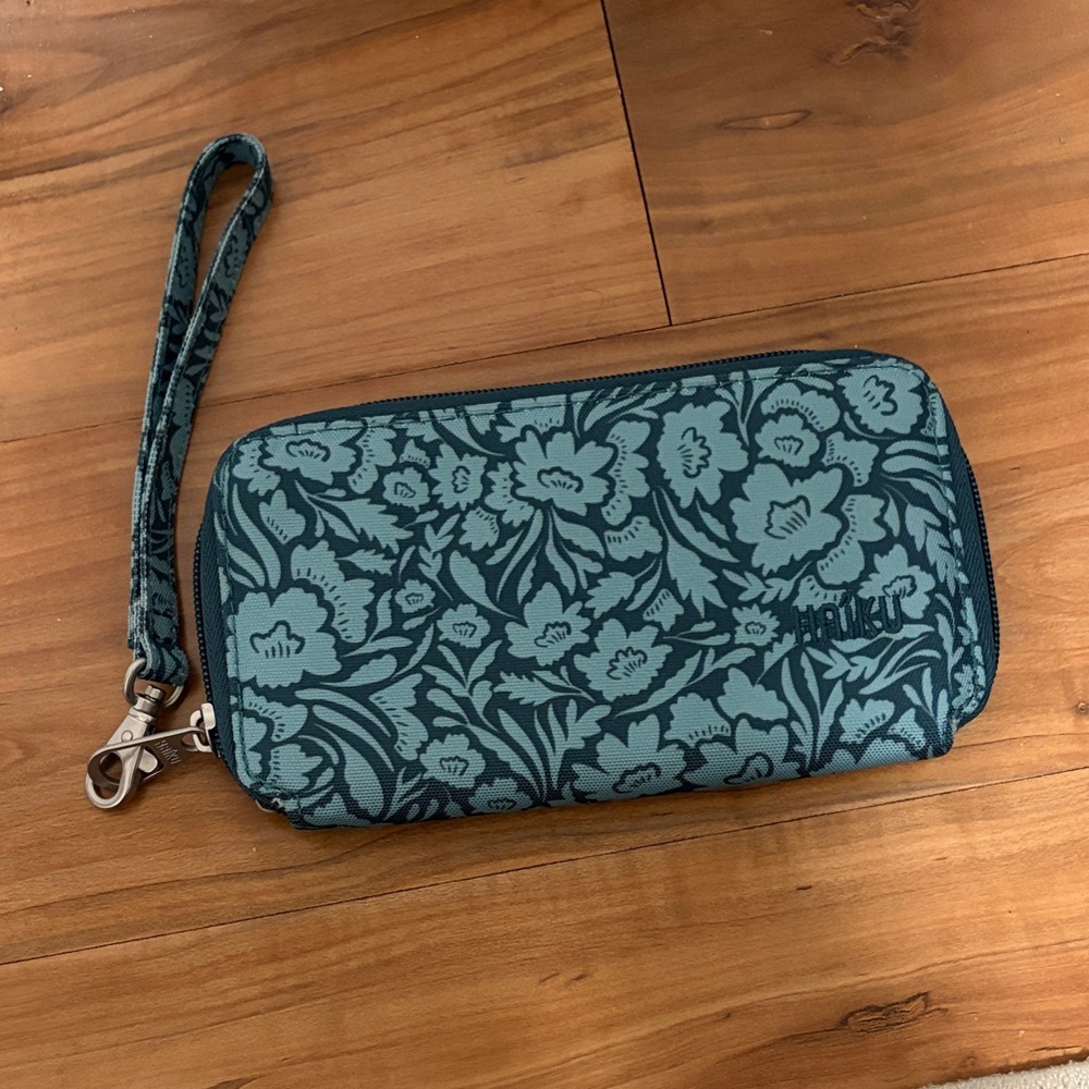 Haiku Intrepid Wallet Teal Floral Wristlet